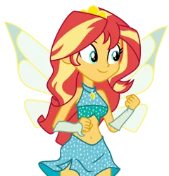 Size: 1024x1065 | Tagged: safe, artist:emeraldblast63, derpibooru import, sunset shimmer, fairy, human, equestria girls, bloom (winx club), clothes, clothes swap, crown, fairy wings, fairyized, fingerless gloves, gloves, image, jewelry, magic winx, png, regalia, simple background, sleeveless, solo, transparent background, wings, winx, winx club, winxified