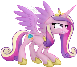 Size: 1373x1200 | Tagged: safe, artist:soctavia, derpibooru import, princess cadance, alicorn, pony, angry, crouching, crown, female, gritted teeth, hoof shoes, image, jewelry, mare, png, regalia, scowl, simple background, snarling, solo, spread wings, transparent background, wings