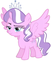 Size: 1024x1234 | Tagged: safe, artist:tigerbeetle, derpibooru import, diamond tiara, alicorn, alicornified, female, image, png, race swap, smug, solo, species swap, tiaracorn