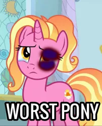Size: 759x938 | Tagged: semi-grimdark, derpibooru import, edit, luster dawn, the last problem, 1000 years in photoshop, abuse, abuse edit, background pony strikes again, black eye, crying, image, jpeg, lusterbuse, op is a duck, op isn't even trying anymore, op is trying to start shit, sad, solo, worst pony