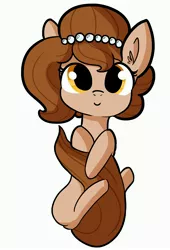 Size: 2789x4096 | Tagged: safe, artist:tjpones, derpibooru import, oc, oc:brownie bun, unofficial characters only, earth pony, pony, cute, female, hug, image, jpeg, looking at you, mare, ocbetes, simple background, solo, tail hug, white background