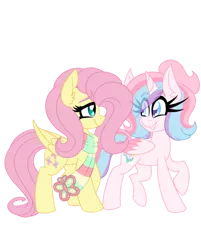 Size: 1280x1595 | Tagged: safe, artist:ladylullabystar, derpibooru import, fluttershy, oc, oc:lullaby star, alicorn, pony, clothes, female, image, mare, png, scarf, simple background, transparent background, two toned wings, wings