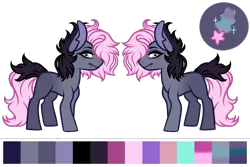 Size: 1575x1054 | Tagged: safe, artist:kryptidkitty, derpibooru import, oc, unofficial characters only, earth pony, pony, color palette, commission, cutie mark, donkey ears, image, png, reference sheet, simple background, solo, transparent background