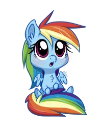 Size: 2455x3133 | Tagged: safe, artist:ameliacostanza, derpibooru import, rainbow dash, pegasus, pony, chest fluff, chibi, cute, dashabetes, ear fluff, high res, image, open mouth, png, simple background, sitting, solo, transparent background