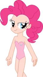 Size: 1024x1830 | Tagged: safe, artist:michaelsety, derpibooru import, pinkie pie, human, clothes, female, humanized, image, png, simple background, solo, swimsuit, transparent background, vector
