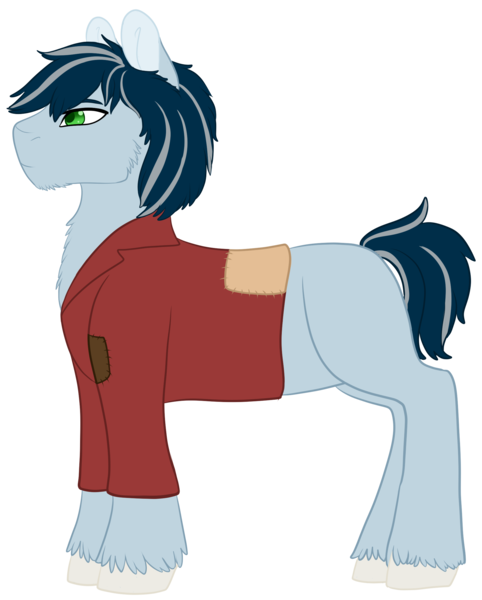 Size: 1890x2352 | Tagged: safe, artist:shadypixels, derpibooru import, oc, oc:red hull, unofficial characters only, earth pony, pony, fallout equestria, clothes, colored pupils, image, jacket, male, png, sailor, simple background, solo, stallion, transparent background, unshorn fetlocks