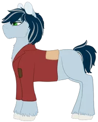 Size: 1890x2352 | Tagged: safe, artist:shadypixels, derpibooru import, oc, oc:red hull, unofficial characters only, earth pony, pony, fallout equestria, clothes, colored pupils, image, jacket, male, png, sailor, simple background, solo, stallion, transparent background, unshorn fetlocks