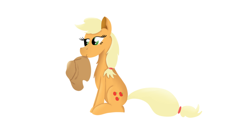 Size: 1980x1080 | Tagged: safe, derpibooru import, applejack, earth pony, pony, applejack's hat, cowboy hat, eating, female, hat, image, mare, mouth hold, png, simple background, sitting, solo, transparent background