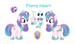 Size: 3296x1928 | Tagged: safe, artist:diamant-as, artist:lazuli0209, derpibooru import, princess cadance, princess flurry heart, shining armor, alicorn, pony, armor, crown, female, image, jewelry, male, mare, older, older flurry heart, png, reference sheet, regalia, simple background, solo focus, stallion, story in the source, white background