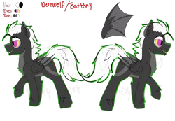 Size: 2360x1630 | Tagged: safe, artist:dicemarensfw, derpibooru import, oc, bat pony, pony, were-pony, werewolf, adoptable, bat pony oc, bat wings, cute, fangs, handsome, image, male, png, ref, reference sheet, sharp teeth, stallion, teeth, wings