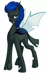 Size: 1327x2048 | Tagged: safe, artist:chibadeer, derpibooru import, oc, unofficial characters only, changeling, blue changeling, changeling oc, image, jpeg, solo