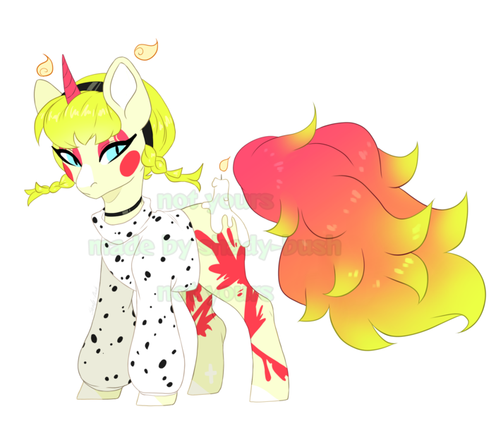 Size: 1891x1614 | Tagged: safe, artist:shady-bush, derpibooru import, oc, original species, scented pony, youkai, clothes, female, image, png, shirt, signature, simple background, solo, transparent background, watermark