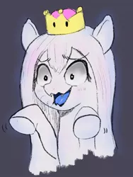 Size: 693x924 | Tagged: safe, artist:nullpotower, derpibooru import, ponified, ghost, ghost pony, pony, undead, booette, fangs, image, jpeg, solo, super crown