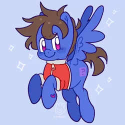 Size: 2048x2048 | Tagged: safe, artist:alexbeeza, derpibooru import, oc, oc:cobolt sky, oc:roachtoon, pegasus, pony, artist in link, clothes, cobolt sky, commission, cute, flying, image, jacket, male, png