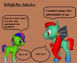 Size: 877x715 | Tagged: safe, artist:superroblox00, derpibooru import, oc, oc:blake mclonginburg, oc:etcher jet, unofficial characters only, earth pony, pony, vampire, vampony, 3d, earth pony oc, happy birthday mlp:fim, image, mlp fim's tenth anniversary, png, signature, text