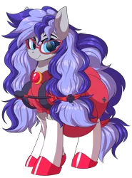 Size: 4631x6251 | Tagged: safe, alternate version, artist:ask-colorsound, derpibooru import, oc, oc:cinnabyte, unofficial characters only, earth pony, pony, adorkable, clothes, cute, dork, dress, female, gaming headset, glasses, headphones, headset, image, mare, pigtails, png, simple background, smiling, socks, solo, transparent background