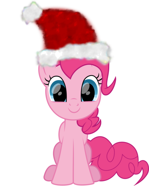 Size: 1200x1494 | Tagged: safe, artist:lincolnbrewsterfan, derpibooru import, part of a set, pinkie pie, earth pony, christmas, cute, derpibooru exclusive, diapinkes, happy, hat, holiday, image, inkscape, lincolnbrewsterfan is trying to murder us, lincolnbrewsterfan's christmas ponies, looking at you, png, santa hat, simple background, sitting, smiling at you, solo, .svg available, transparent background, vector, weapons-grade cute, winter