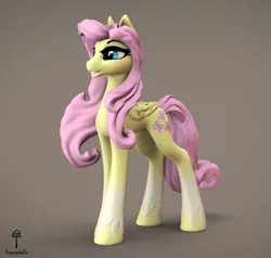 Size: 1515x1440 | Tagged: safe, artist:teonanakatle, derpibooru import, fluttershy, pony, 3d, cute, image, png, shyabetes, solo