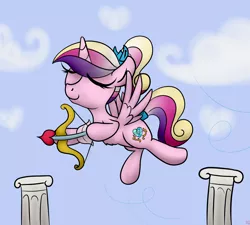 Size: 4000x3600 | Tagged: safe, artist:littlenaughtypony, derpibooru import, princess cadance, arch, bow (weapon), cupid, eros, hearts and hooves, image, jpeg, teen princess cadance, younger