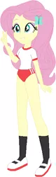 Size: 187x581 | Tagged: safe, alternate version, artist:selenaede, artist:wolf, derpibooru import, fluttershy, equestria girls, buruma, clothes, gym uniform, hairpin, image, japanese, moon runes, peace sign, png, shoes, slippers, socks, sports panties, uwabaki