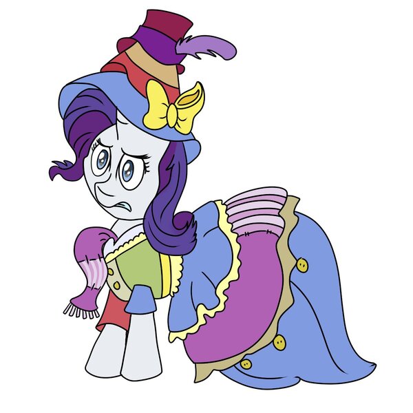 Size: 1200x1200 | Tagged: safe, artist:nine the divine, derpibooru import, rarity, pony, unicorn, fame and misfortune, clothes, dress, female, hat, image, jpeg, mare, solo, stress couture