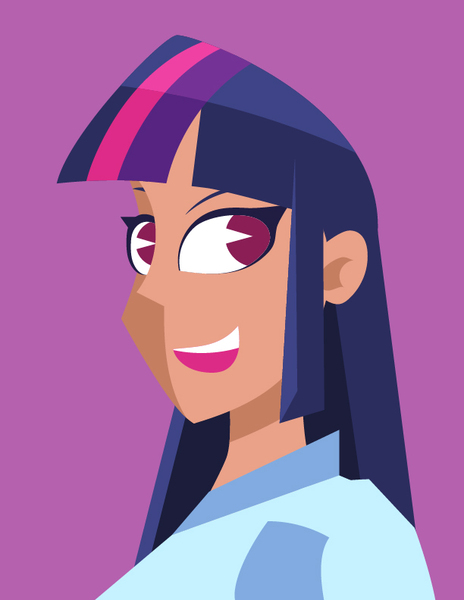 Size: 612x792 | Tagged: safe, artist:samoht-lion, derpibooru import, twilight sparkle, equestria girls, human coloration, image, jpeg, open mouth, pink background, simple background, solo, stylized