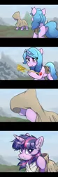 Size: 1000x3000 | Tagged: safe, artist:ravistdash, derpibooru import, izzy moonbow, twilight sparkle, twilight sparkle (alicorn), ponified, alicorn, pony, unicorn, spoiler:g5, butt, cloak, clothes, comic, comments locked down, female, g5, horn, image, island, jedi, luke skywalker, mare, plot, png, rey, scepter, star wars, star wars: the force awakens, twilight scepter, underhoof