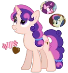 Size: 1500x1600 | Tagged: safe, artist:cherrycandi, derpibooru import, bon bon, sugar belle, sweetie drops, pony, unicorn, base used, candy, chocolate, cutie mark, female, food, fusion, image, mare, png, ponytail, simple background, transparent background