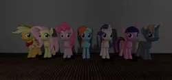 Size: 1280x600 | Tagged: safe, artist:th3m4nw1thn0n4m3, derpibooru import, applejack, fluttershy, pinkie pie, rainbow dash, rarity, trixie, twilight sparkle, pony, unicorn, 3d, female, image, jpeg, mane six, source filmmaker, unicorn twilight