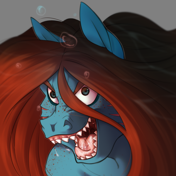 Size: 2000x2000 | Tagged: safe, artist:angry_platypus, derpibooru import, oc, original species, shark, shark pony, angry, creepy, female, image, marine, mawshot, open mouth, png, sharp teeth, teeth