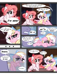 Size: 3000x3989 | Tagged: safe, artist:emberslament, derpibooru import, oc, oc:bay breeze, oc:frigid breeze, oc:hearts adore, pegasus, pony, abuse, bow, child abuse, comic, crying, dialogue, female, filly, flashback, hair bow, image, injured, male, mare, offscreen character, png, sad, speech bubble, stallion