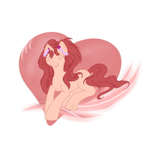 Size: 2449x2449 | Tagged: safe, artist:artbleed, derpibooru import, oc, unofficial characters only, pony, unicorn, eyes closed, female, heart, horn, image, lying down, mare, png, prone, simple background, solo, transparent background, unicorn oc