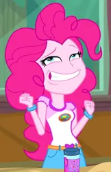 Size: 362x557 | Tagged: safe, derpibooru import, screencap, pinkie pie, equestria girls, legend of everfree, legend of everfree - bloopers, cropped, faic, image, png, solo