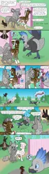 Size: 1000x3500 | Tagged: safe, artist:jackiebloom, derpibooru import, oc, oc:dust bunny, oc:kinyume, unofficial characters only, bird, centipede, hybrid, pony, zony, female, grouse, image, interspecies offspring, magical lesbian spawn, mare, offspring, parent:daring do, parent:zecora, parents:daringcora, png