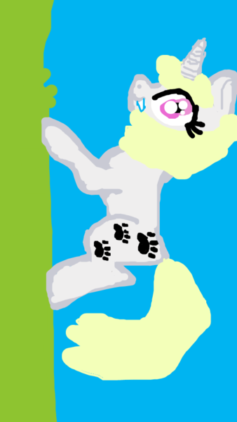 Size: 540x960 | Tagged: safe, artist:pawstheartest, derpibooru import, oc, unofficial characters only, pony, unicorn, 1000 hours in ms paint, female, horn, image, mare, paw prints, png, sideways image, solo, unicorn oc