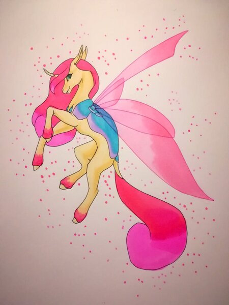 Size: 1536x2048 | Tagged: safe, artist:oneiria-fylakas, derpibooru import, oc, oc:tina, ambryn, original species, female, image, jpeg, solo, traditional art