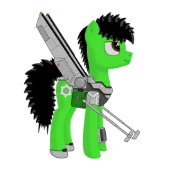 Size: 1280x1280 | Tagged: safe, artist:zocidem, derpibooru import, oc, oc:wrench, earth pony, pony, armor, artificial wings, augmented, digital art, harness, image, mechanical wing, png, simple background, solo, tack, transparent background, wings