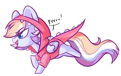 Size: 1280x810 | Tagged: safe, artist:cloud-fly, derpibooru import, oc, pegasus, pony, animal costume, chibi, clothes, costume, female, image, mare, png, simple background, solo, transparent background