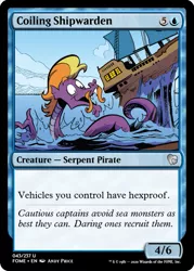 Size: 375x523 | Tagged: safe, artist:andypriceart, derpibooru import, edit, idw, steven magnet, sea serpent, spoiler:comic89, ccg, facial hair, image, magic the gathering, moustache, png, ship, trading card, trading card edit