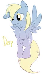 Size: 1700x2500 | Tagged: safe, artist:ecokitty, derpibooru import, derpy hooves, pegasus, pony, female, image, mare, png, simple background, solo, transparent background, worried