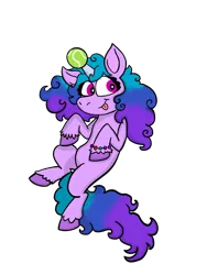 Size: 3000x4000 | Tagged: safe, artist:teslathedog, derpibooru import, izzy moonbow, pony, unicorn, female, g5, high res, horn, horn guard, horn impalement, hornball, image, izzy's tennis ball, mare, png, simple background, solo, tennis ball, tongue out, transparent background, unshorn fetlocks