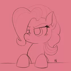 Size: 1900x1900 | Tagged: safe, artist:naen, derpibooru import, pinkie pie, starlight glimmer, earth pony, pony, female, fusion, image, mare, pink background, png, scrunchy face, simple background, sketch, solo