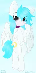 Size: 600x1200 | Tagged: safe, artist:wulfieshydev, derpibooru import, oc, unofficial characters only, pegasus, pony, blushing, chest fluff, cute, fluffy, image, jpeg, shy, smiling