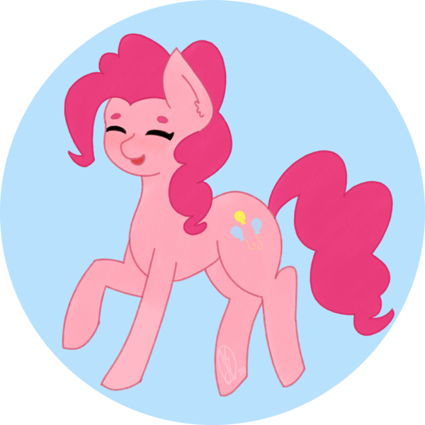 Size: 3406x3406 | Tagged: safe, artist:embermare, artist:emberstoneeqf, derpibooru import, pinkie pie, earth pony, pony, cute, diapinkes, happy, image, png, simple background, smiling, solo