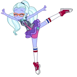 Size: 1585x1589 | Tagged: safe, artist:gmaplay, derpibooru import, sugarcoat, dance magic, equestria girls, spoiler:eqg specials, clothes, converse, cute, dancing, eyes closed, image, missing accessory, png, shoes, simple background, smiling, socks, solo, sugarcute, transparent background