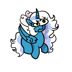 Size: 1280x1280 | Tagged: safe, artist:frenchie_frey, derpibooru import, oc, oc:fleurbelle, unofficial characters only, alicorn, pony, alicorn oc, bow, chibi, eye, eyes, female, funny face, hair bow, horn, image, mare, png, simple background, solo, transparent background, wings, yellow eyes