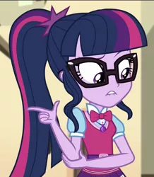 Size: 942x1080 | Tagged: safe, derpibooru import, screencap, sci-twi, twilight sparkle, equestria girls, movie magic, spoiler:eqg specials, cropped, cute, image, lip bite, png, solo, twiabetes