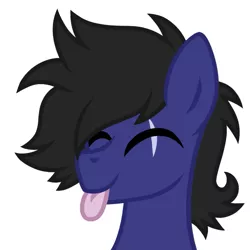 Size: 899x899 | Tagged: safe, artist:froyo15sugarblast, derpibooru import, oc, oc:blu, bust, eyes closed, image, png, portrait, scar, solo, tongue out