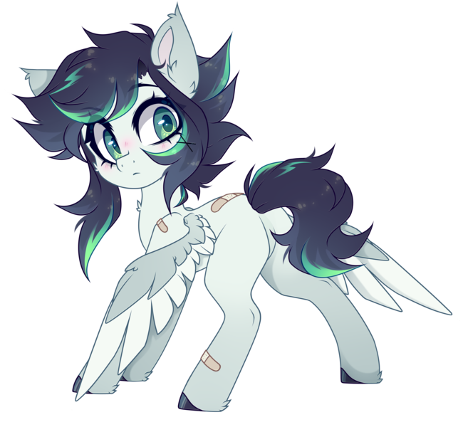 Size: 3992x3684 | Tagged: safe, artist:_spacemonkeyz_, derpibooru import, oc, oc:chidori, pegasus, bandaids, image, pegasus oc, png, solo, wings