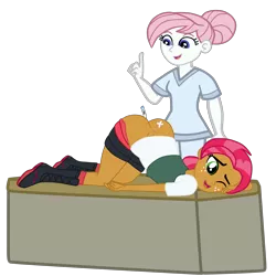 Size: 2952x2952 | Tagged: suggestive, artist:gmaplay, derpibooru import, nurse redheart, equestria girls, anal insertion, ass, ass up, butt, face down ass up, image, insertion, png, rectal thermometer